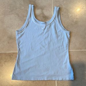Nike cotton spandex tennis workout tank. Light blue & white Round neck stretchy